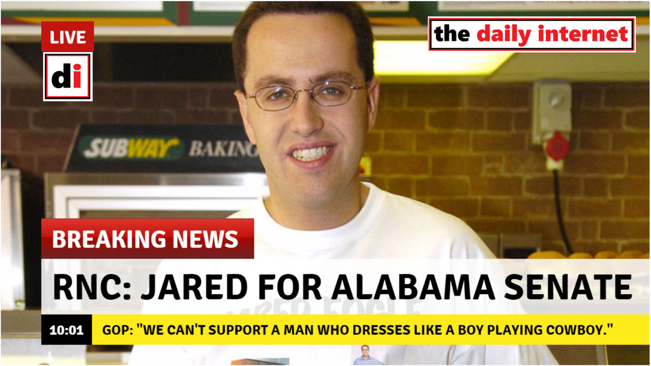 GOP Dropping Roy Moore for Subway's Jared Fogle in AL Race